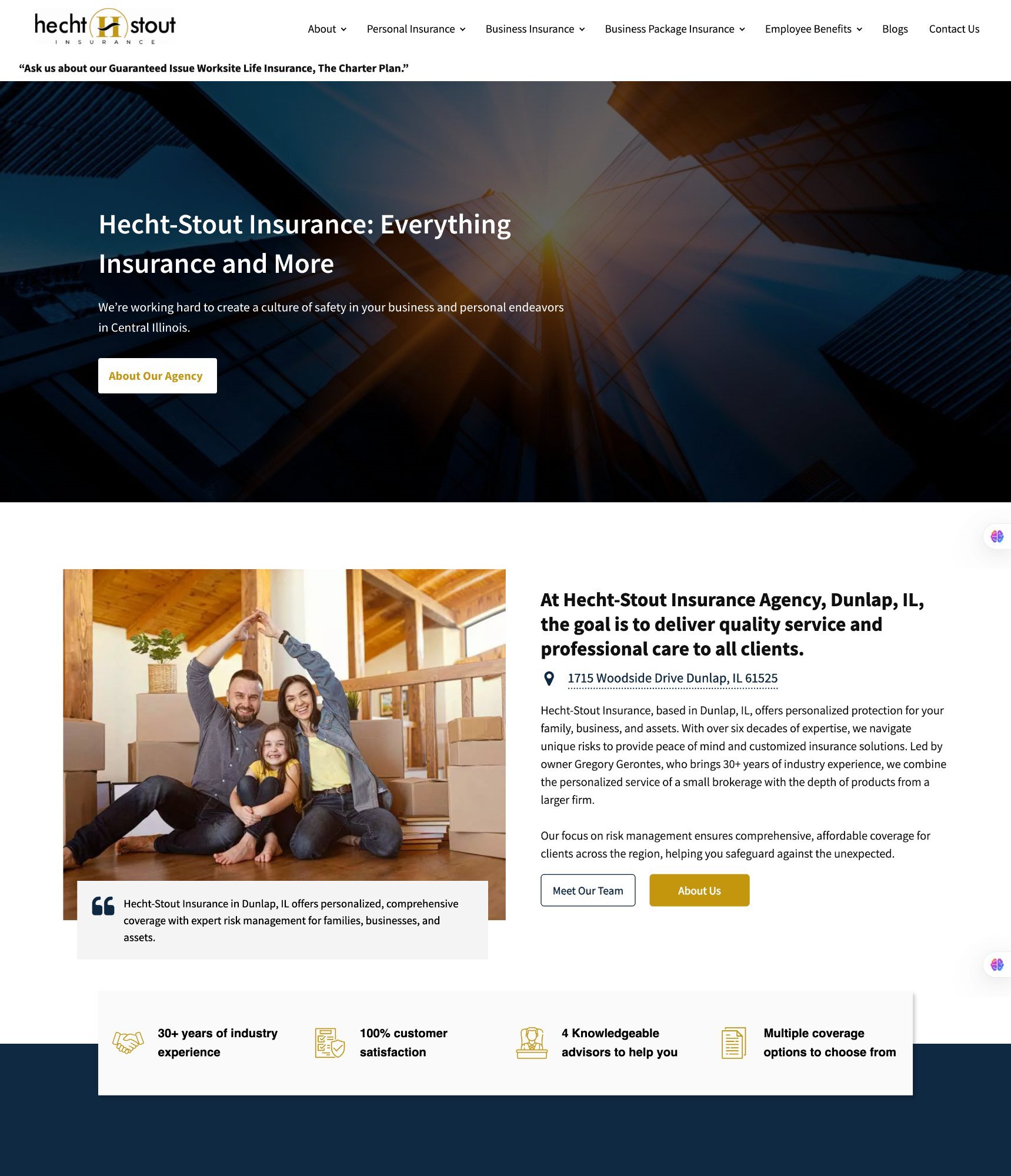 Insurance website built by Amplispot