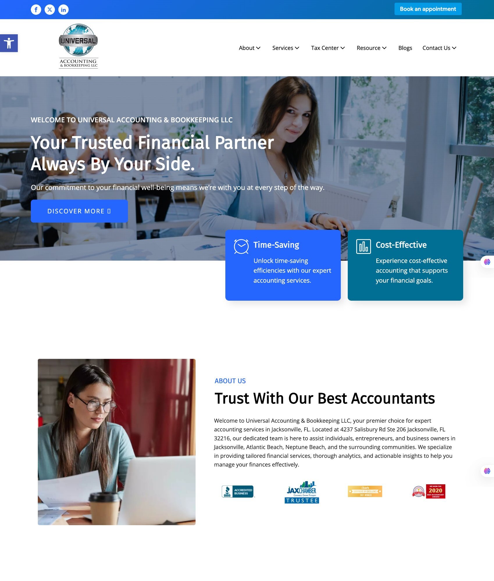 Accounting website built by Amplispot